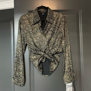 NWT Vintage Silk Button Down Top